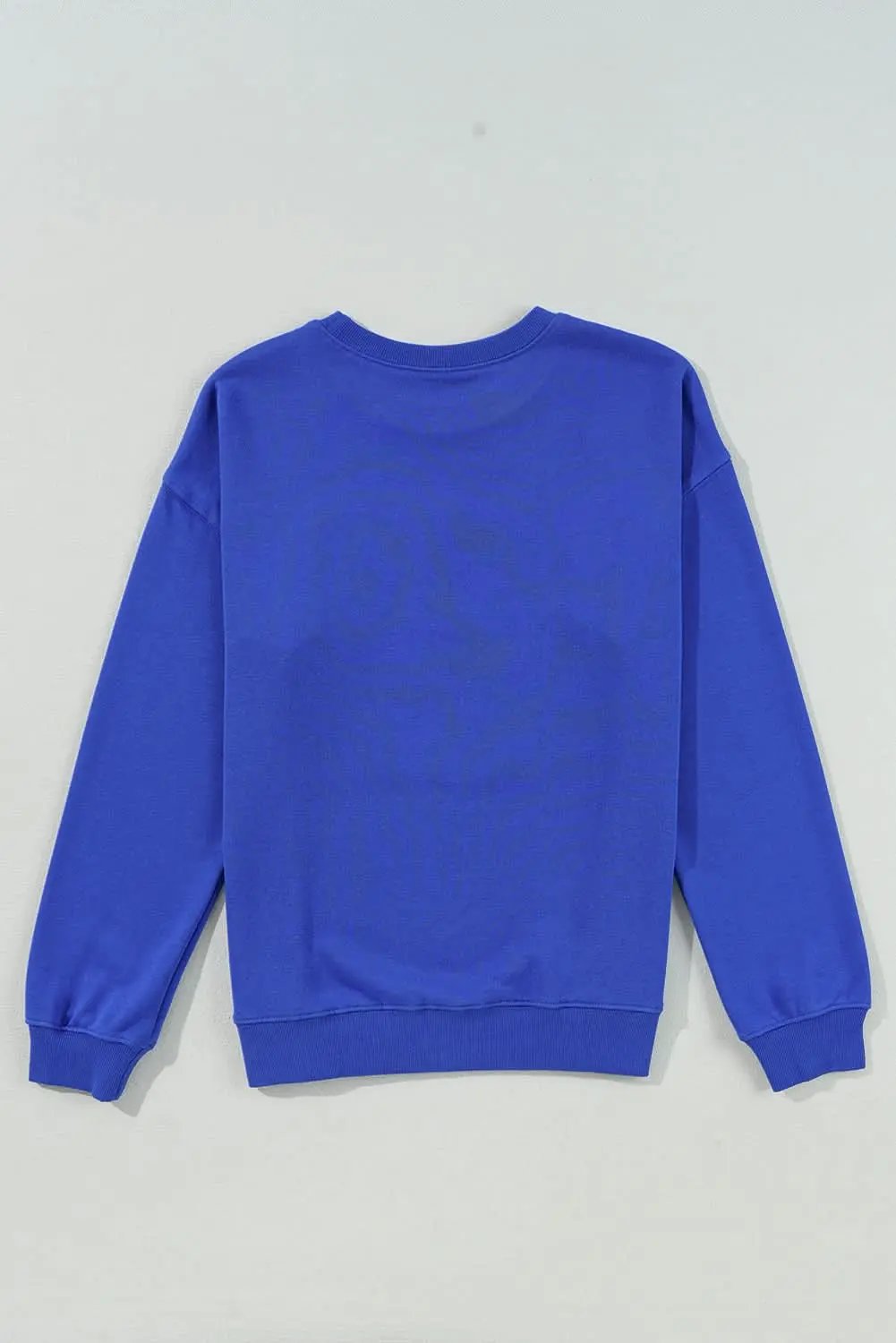 Dark Blue Game Day Crew Neck Graphic Pullover Sweatshirt - Love Salve